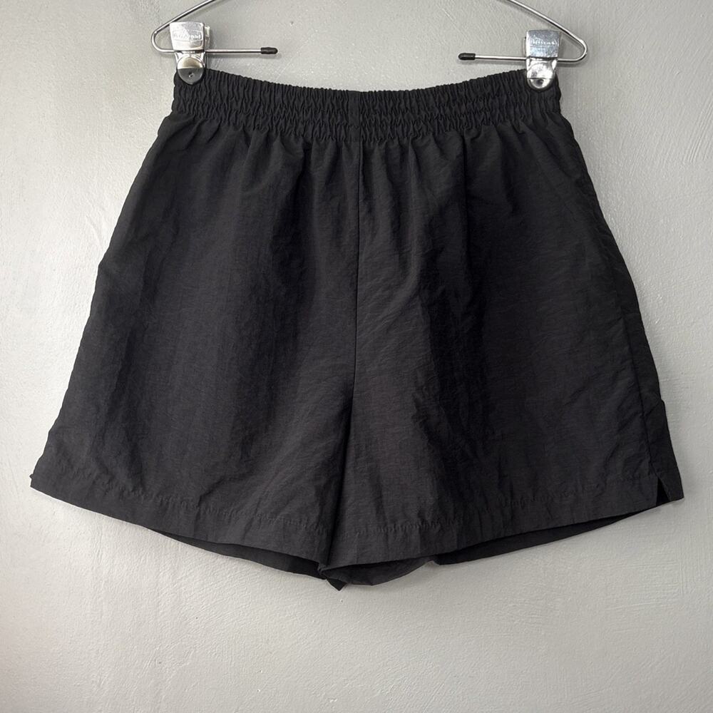 Vintage 80s Pacific Connections Shorts Size Medium ? Black Nylon Sporty Retro